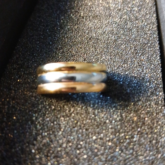 Gold and Silver Band Ring - Picture 1 of 2